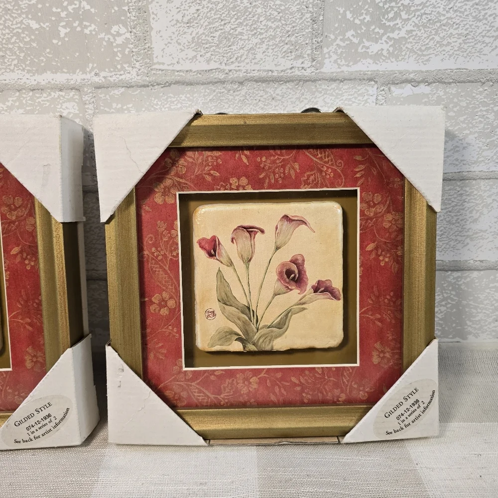 Target Home Gilded Floral Framed Tile Decor By Jo Moulton